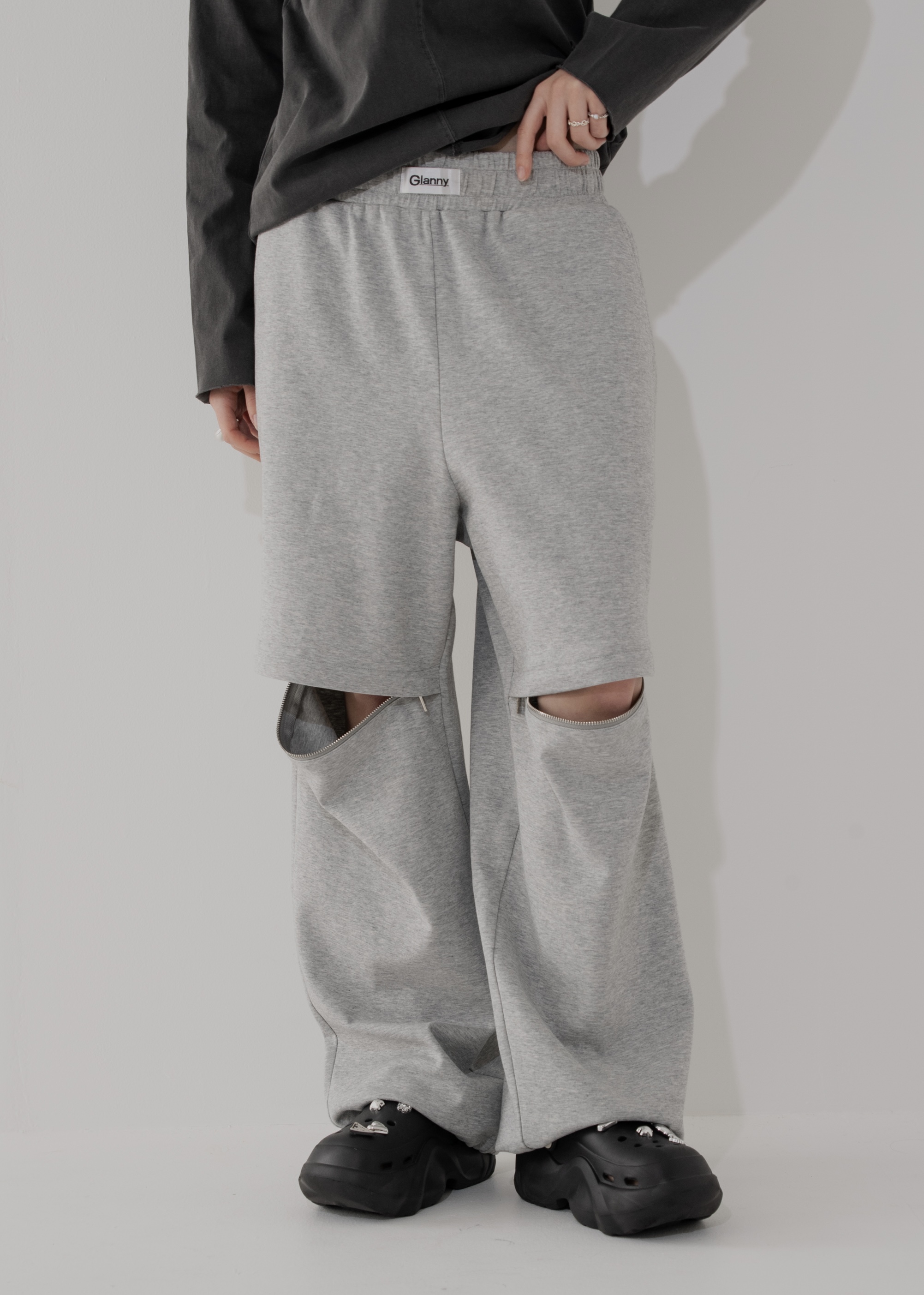 ZIP SWEAT PANTS GRAY